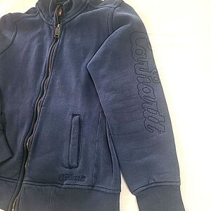 Carhartt Zip Up Sweatshirt M Full Embroidered Arm Sleeve BLue monochrome
